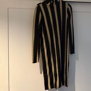 Zara Black and Gold Striped Dress
